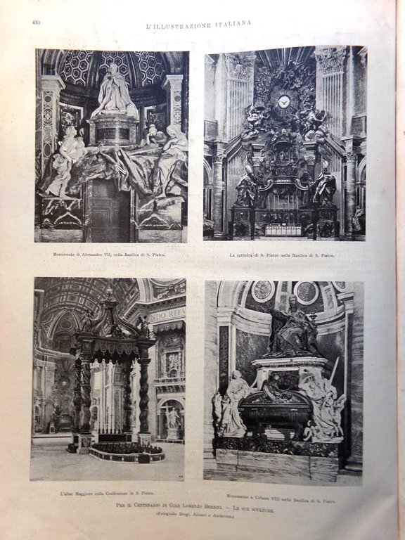 L'Illustrazione Italiana 25 Dicembre 1898 Natale Michele Carbonara Bernini Pesca