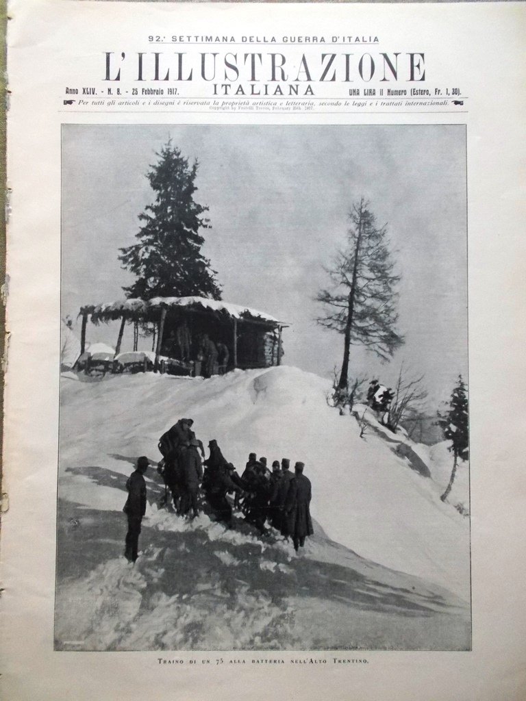 L'Illustrazione Italiana 25 Febbraio 1917 WW1 Valona Ojetti d'Annunzio Taranto