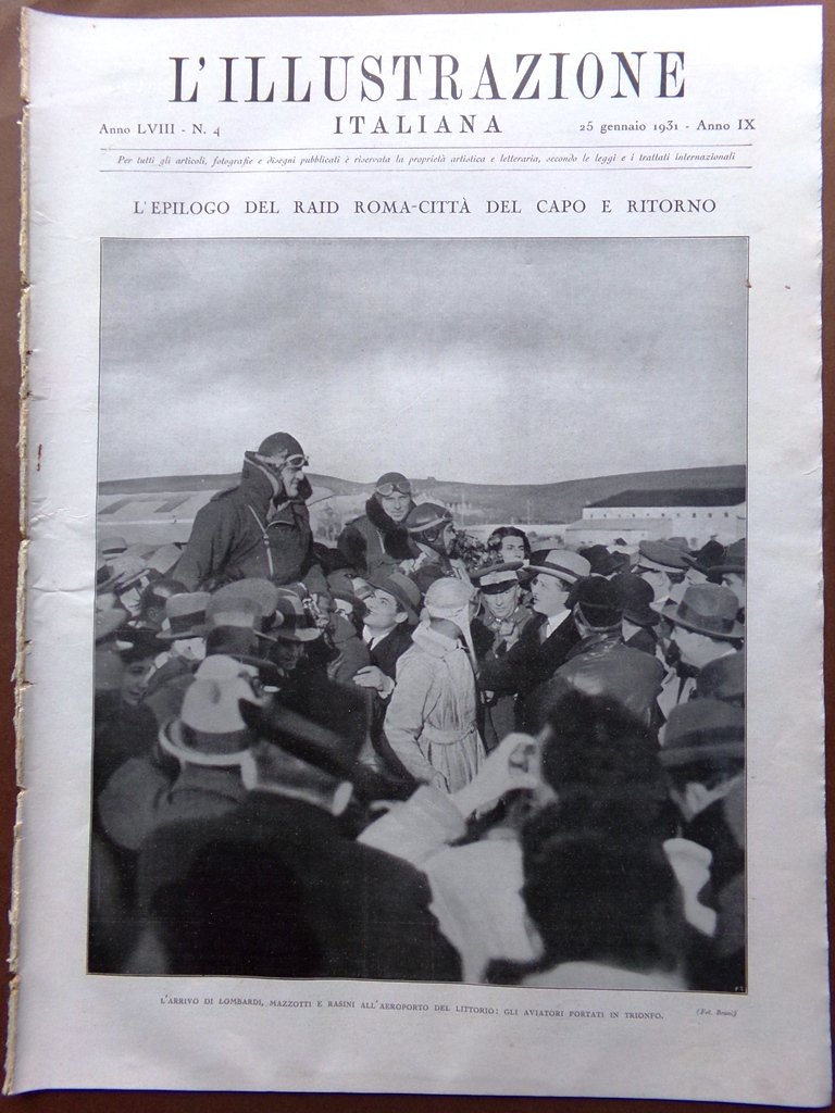 L'illustrazione Italiana 25 Gennaio 1931 Trockij Boldini Gino Rocca Duse …