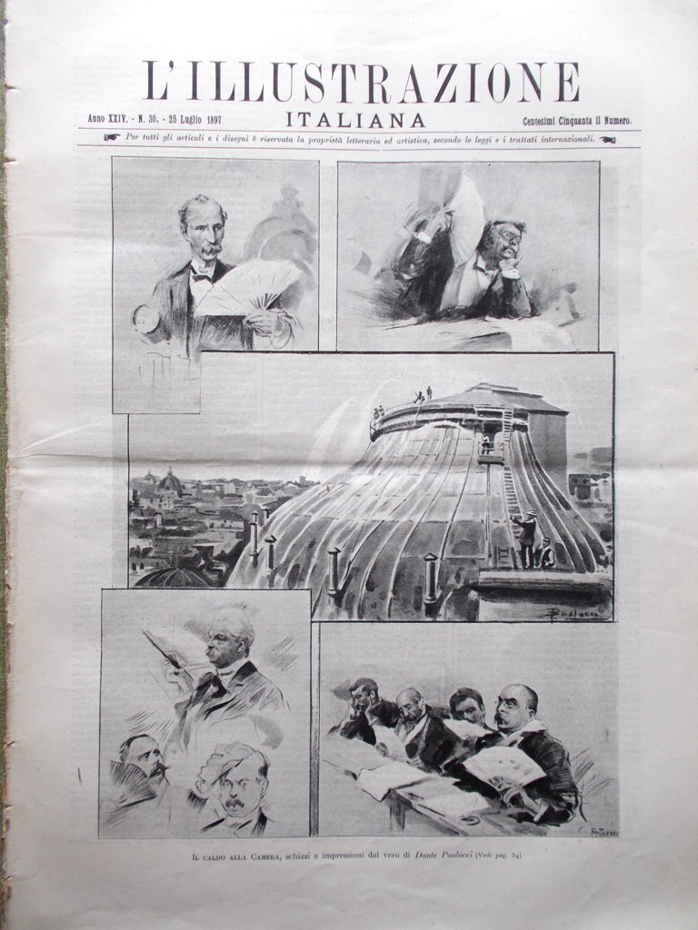 L'illustrazione Italiana 25 Luglio 1897 Stoccolma Andrée Pallone Camera Robbia