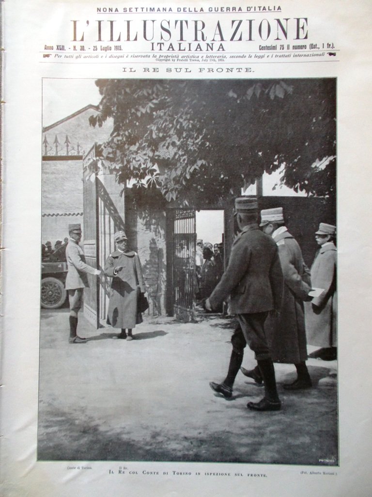 L'illustrazione Italiana 25 Luglio 1915 WW1 Bersaglieri Iolanda Tedeschi Calais