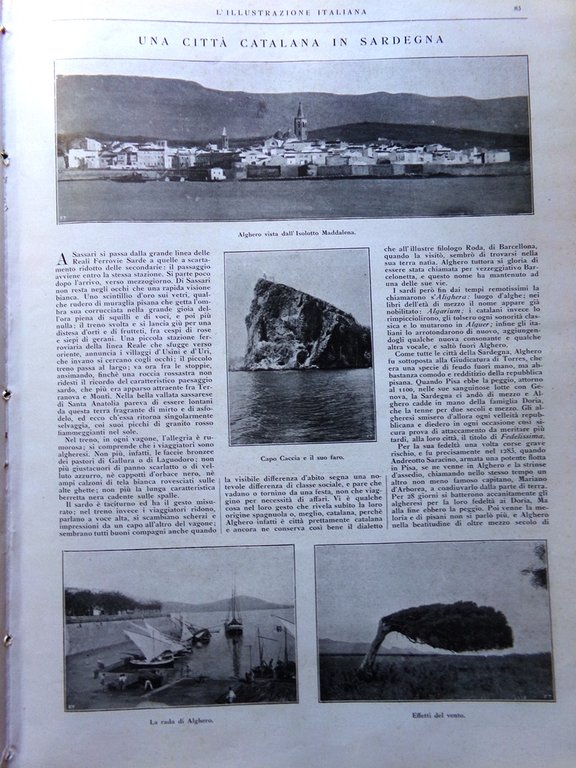 L'Illustrazione Italiana 25 Luglio 1926 Alghero Carrara Parenzo Terremoto Rodi | Immagine Gallery 4