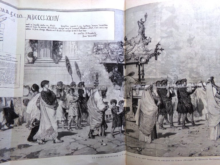 L'Illustrazione Italiana 25 Maggio 1884 Villoresi Le Feste Pompeiane Castellazzo