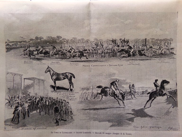 L'Illustrazione Italiana 25 Maggio 1884 Villoresi Le Feste Pompeiane Castellazzo