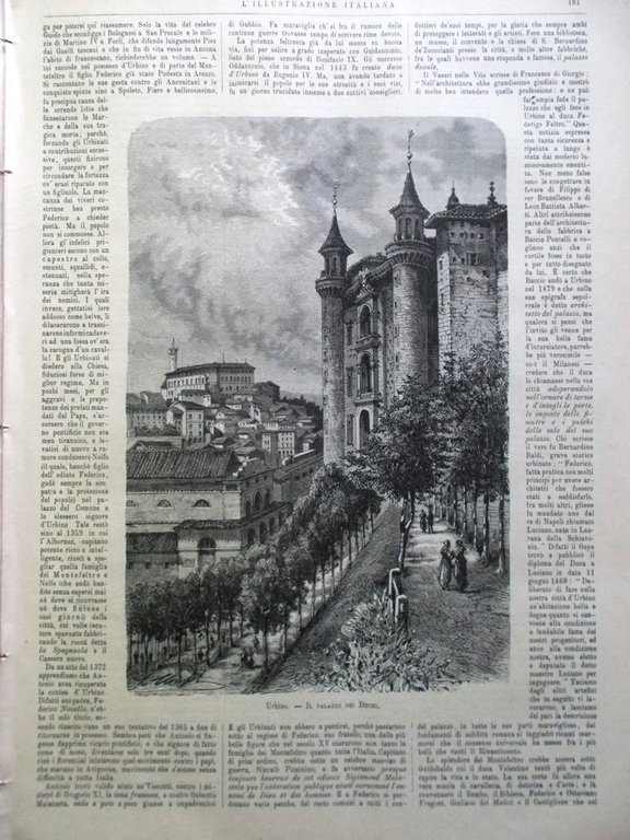 L'illustrazione Italiana 25 Marzo 1883 Urbino Duchi Raffaello Borsa Roma …