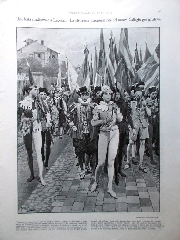 L'Illustrazione Italiana 25 Novembre 1906 Caruso Dipinti Luini Catalogna Aragno