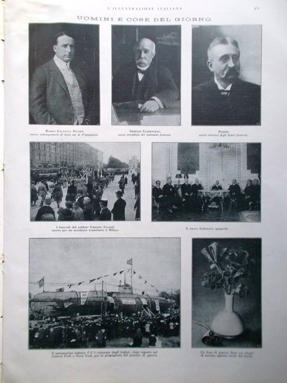 L'Illustrazione Italiana 25 Novembre 1917 WW1 Rodin Piave Palestina Arte …