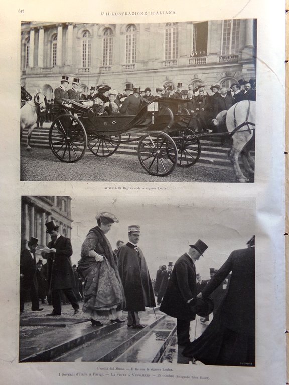 L'Illustrazione Italiana 25 Ottobre 1903 Sovrani Italia Parigi Loubet Versailles