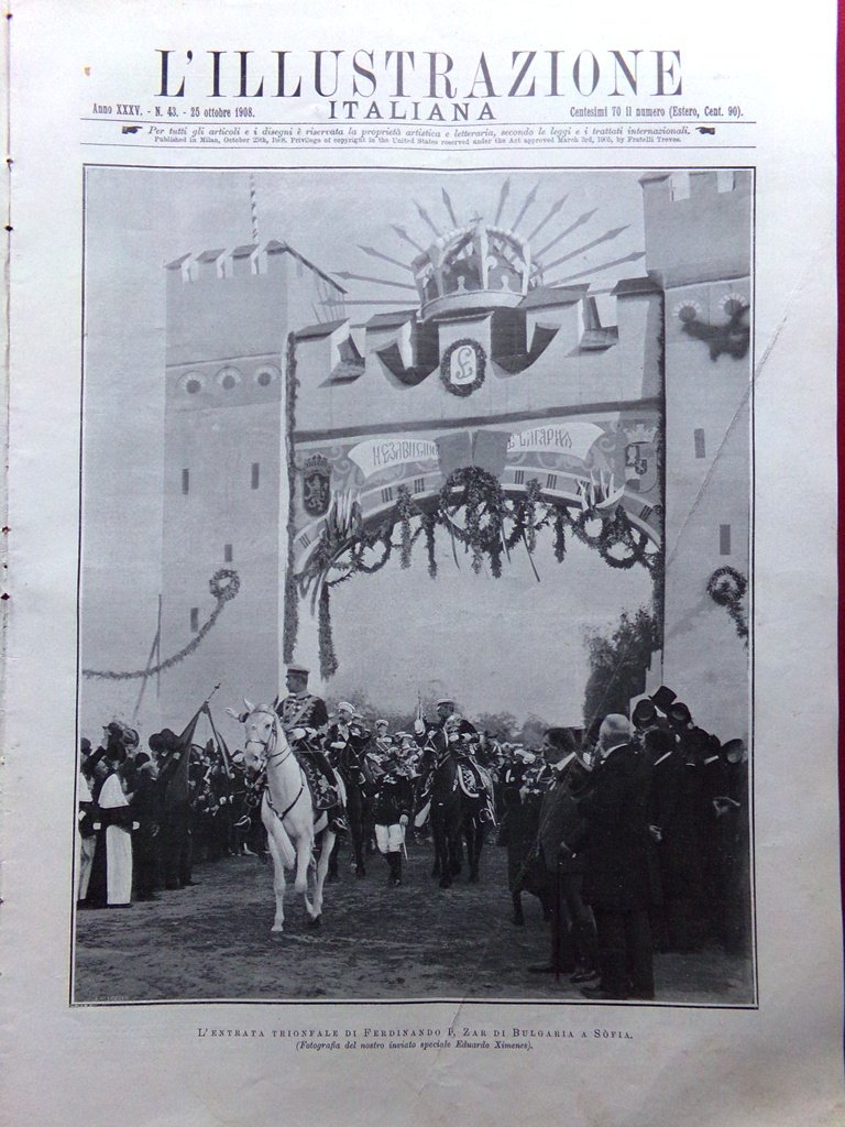 L'illustrazione Italiana 25 Ottobre 1908 Processo Cifariello Grasso Foro Romano | Immagine principale