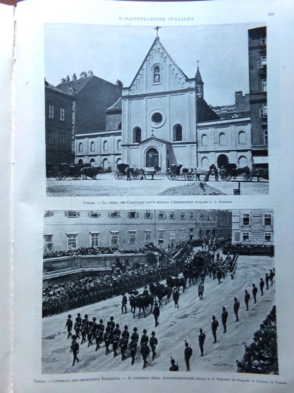 L'Illustrazione Italiana 25 Settembre 1898 Funerali Sissi Vienna Montefiascone