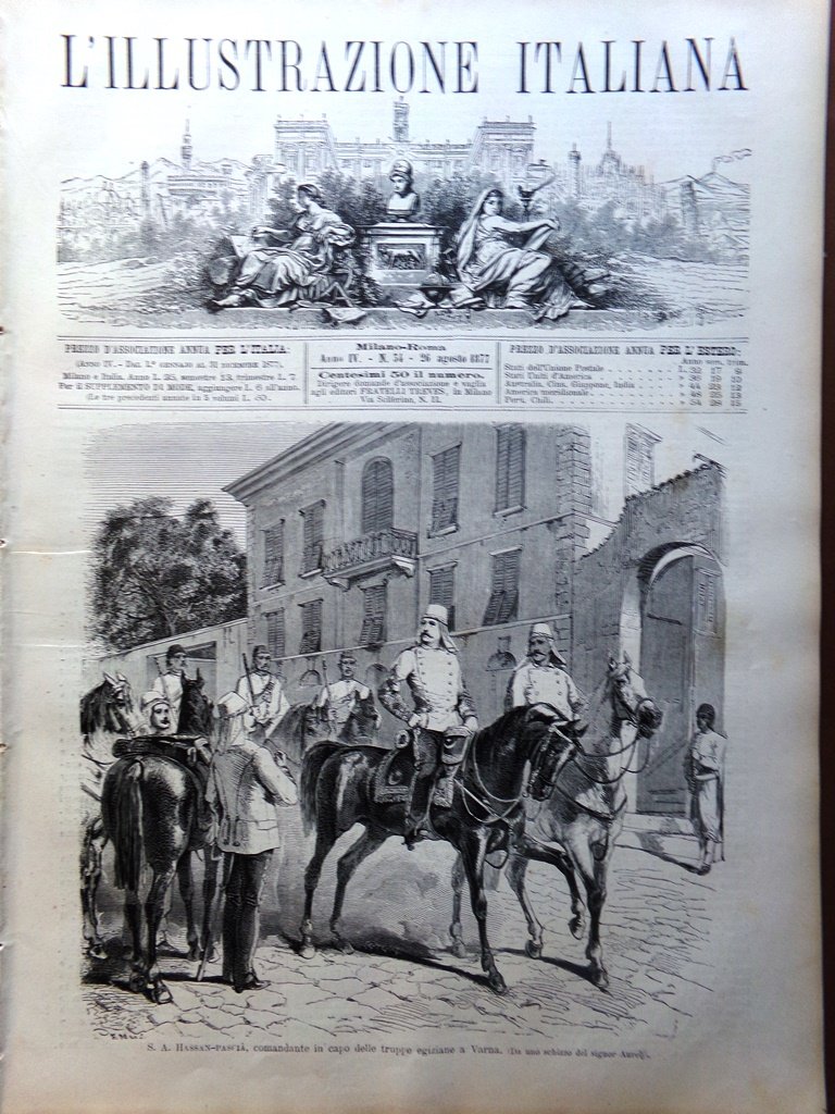L'Illustrazione Italiana 26 Agosto 1877 Porto Balgik Battaglia Plevna Svizzera