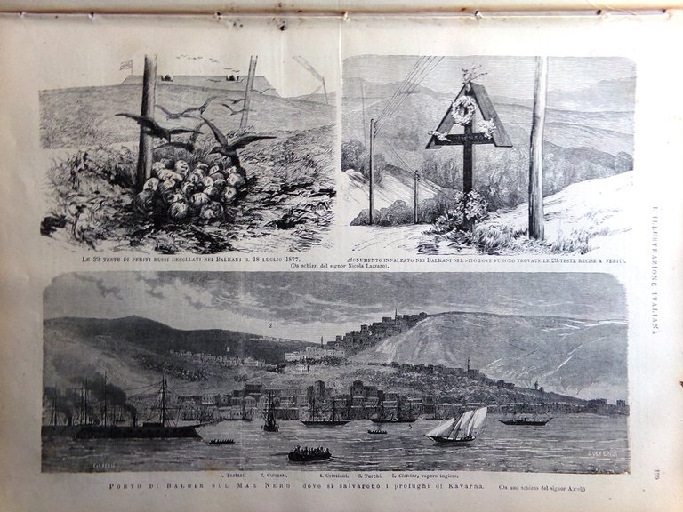 L'Illustrazione Italiana 26 Agosto 1877 Porto Balgik Battaglia Plevna Svizzera