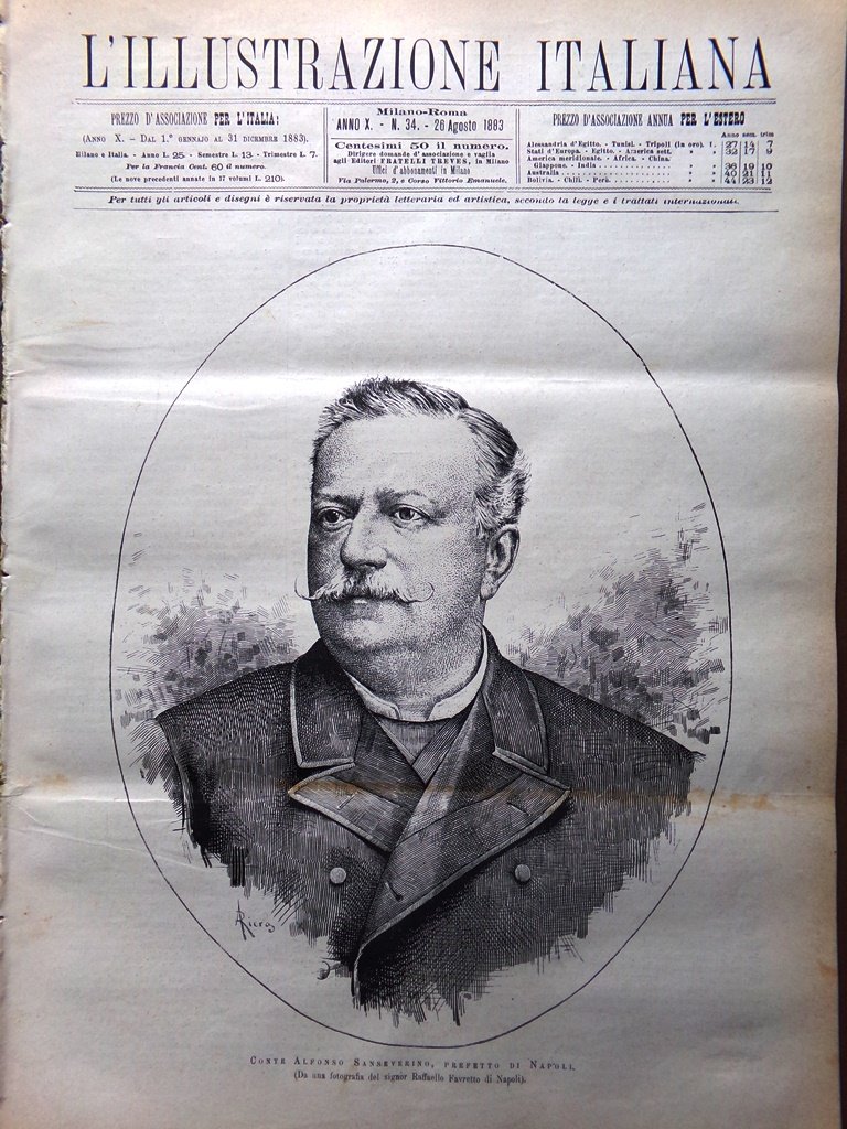 L'illustrazione Italiana 26 Agosto 1883 Terremoto Casamicciola Napoli Prefetto