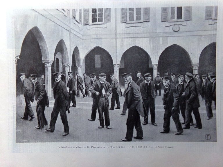 L'Illustrazione Italiana 26 Agosto 1900 Pio Albergo Trivulzio Beneficenza Milano