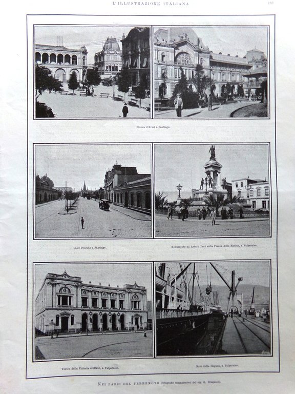 L'Illustrazione Italiana 26 Agosto 1906 Terremoto Santiago Valparaiso Sirio Ande