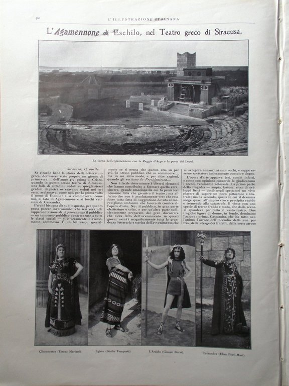 L'illustrazione Italiana 26 Aprile 1914 Teatro Siracusa Mostra a Venezia …