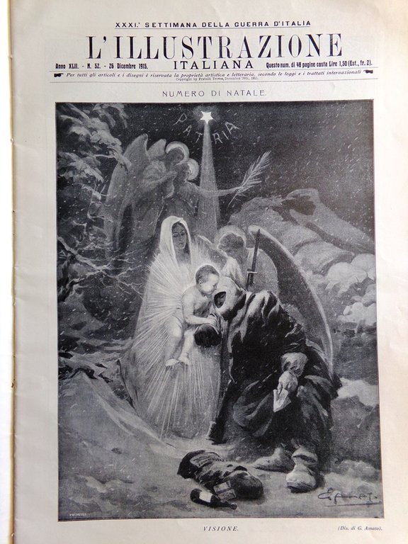 L'illustrazione Italiana 26 Dicembre 1915 WW1 Natale Attesa Trieste Corsia … | Immagine Gallery 1
