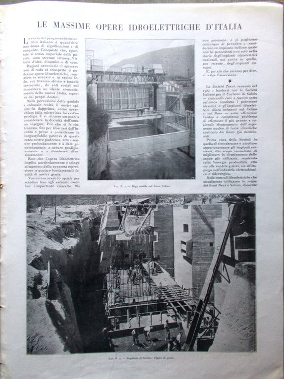 L'Illustrazione Italiana 26 Febbraio 1928 Diga di Galleto Visso Velino … | Immagine Gallery 4
