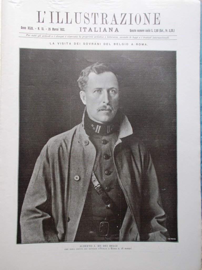 L'Illustrazione Italiana 26 Marzo 1922 Sovrani del Belgio Gandhi Abbazia …