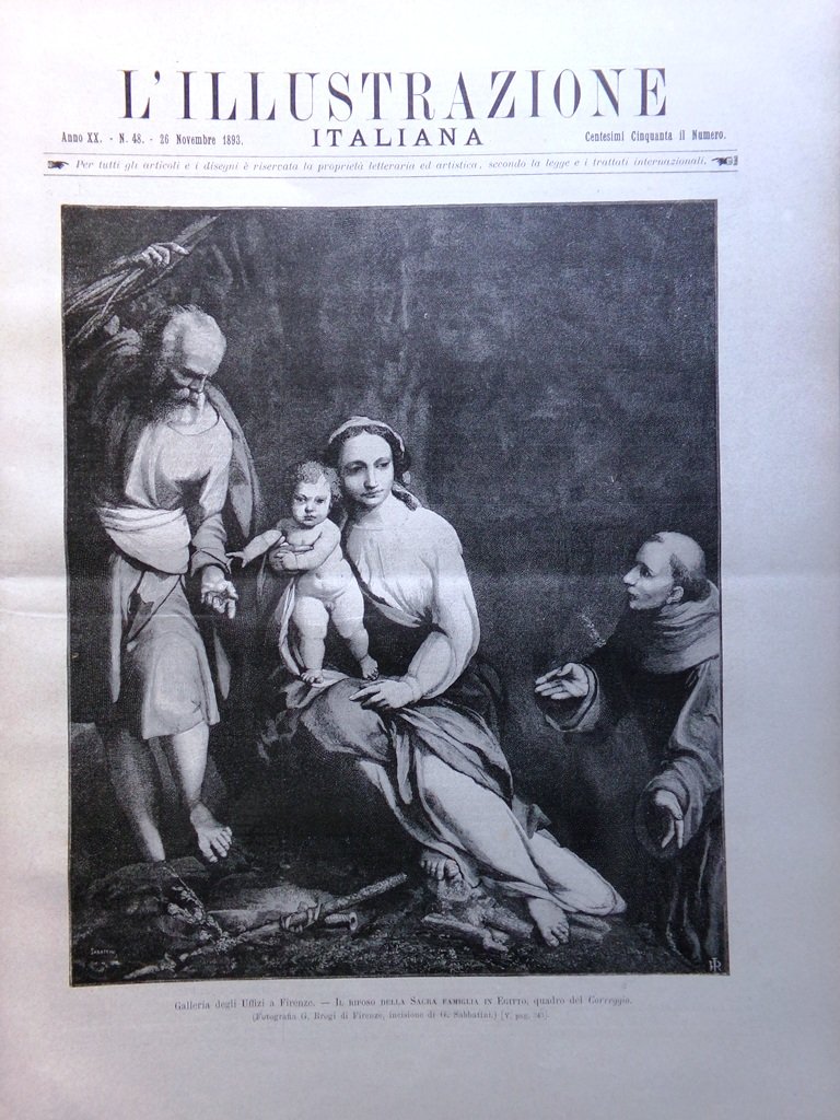 L'Illustrazione Italiana 26 Novembre 1893 Camera Ciajkovskij Nigra Kalnosi Moda