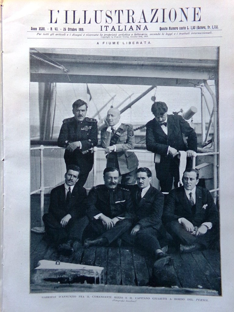 L'Illustrazione Italiana 26 Ottobre 1919 D'Annunzio Fiume Ville Veneto Senusso