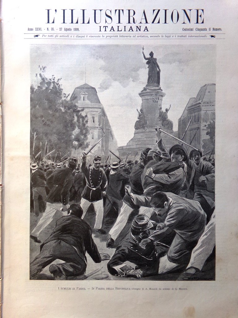 L'Illustrazione Italiana 27 Agosto 1899 Tumulti Parigi Dreyfus Van Dyck …