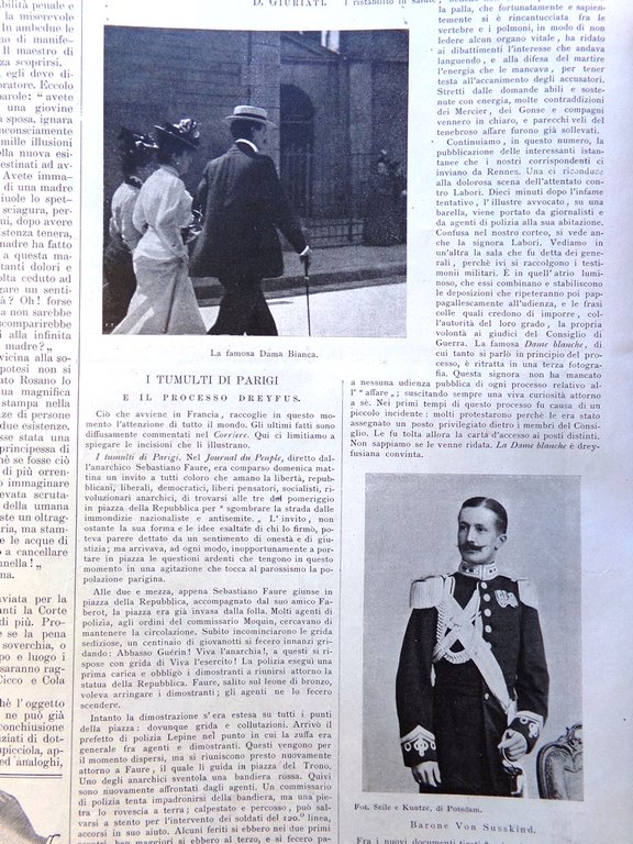 L'Illustrazione Italiana 27 Agosto 1899 Tumulti Parigi Dreyfus Van Dyck …