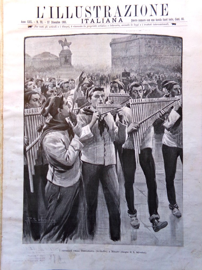 L'Illustrazione Italiana 27 Dicembre 1903 Tolstoj Capodanno D'Annunzio Bambini