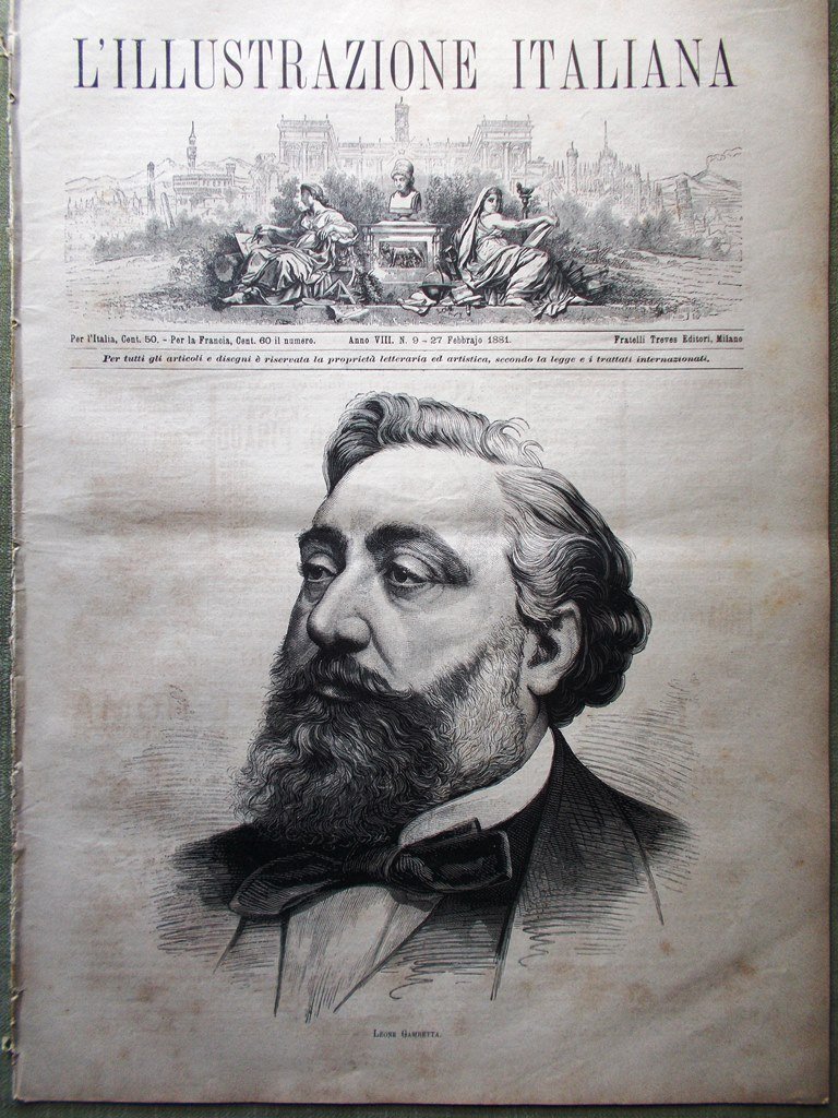 L'Illustrazione Italiana 27 Febbraio 1881 Gambetta Siracusa Camorra Parnell Roma