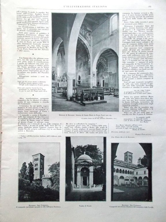 L'Illustrazione Italiana 27 Febbraio 1921 Mariano Fortuny Dalbono Ravenna Dante