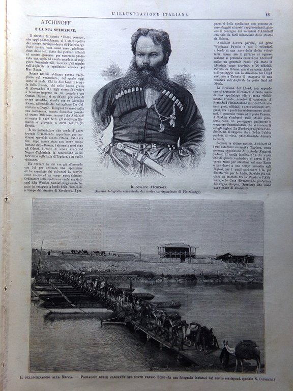 L'Illustrazione Italiana 27 Gennaio 1889 Atchinoff Gavazzi Dufferin Mecca Suez