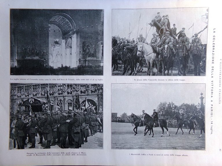 L'Illustrazione Italiana 27 Luglio 1919 Vittoria Parigi Sauro Pola Pinelli …