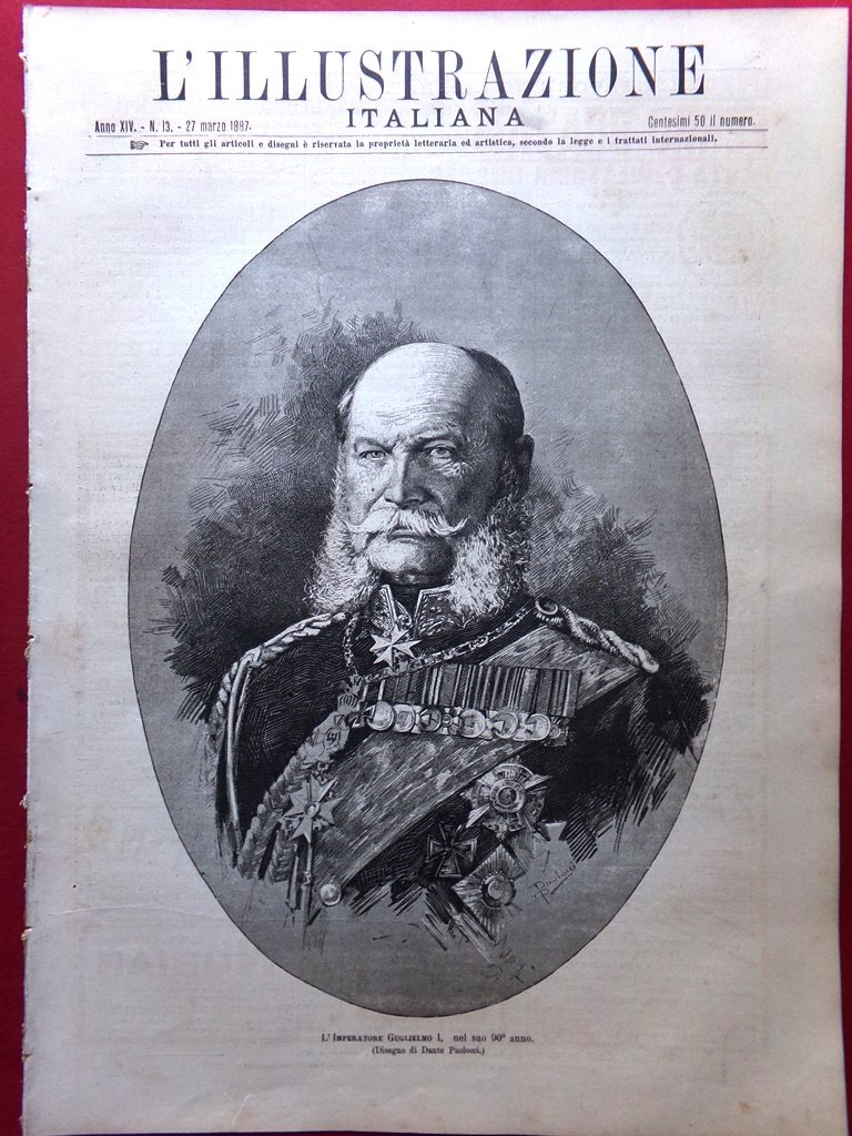 L'illustrazione Italiana 27 Marzo 1887 Terremoto Liguria Dogali Beckx Papa … | Immagine principale