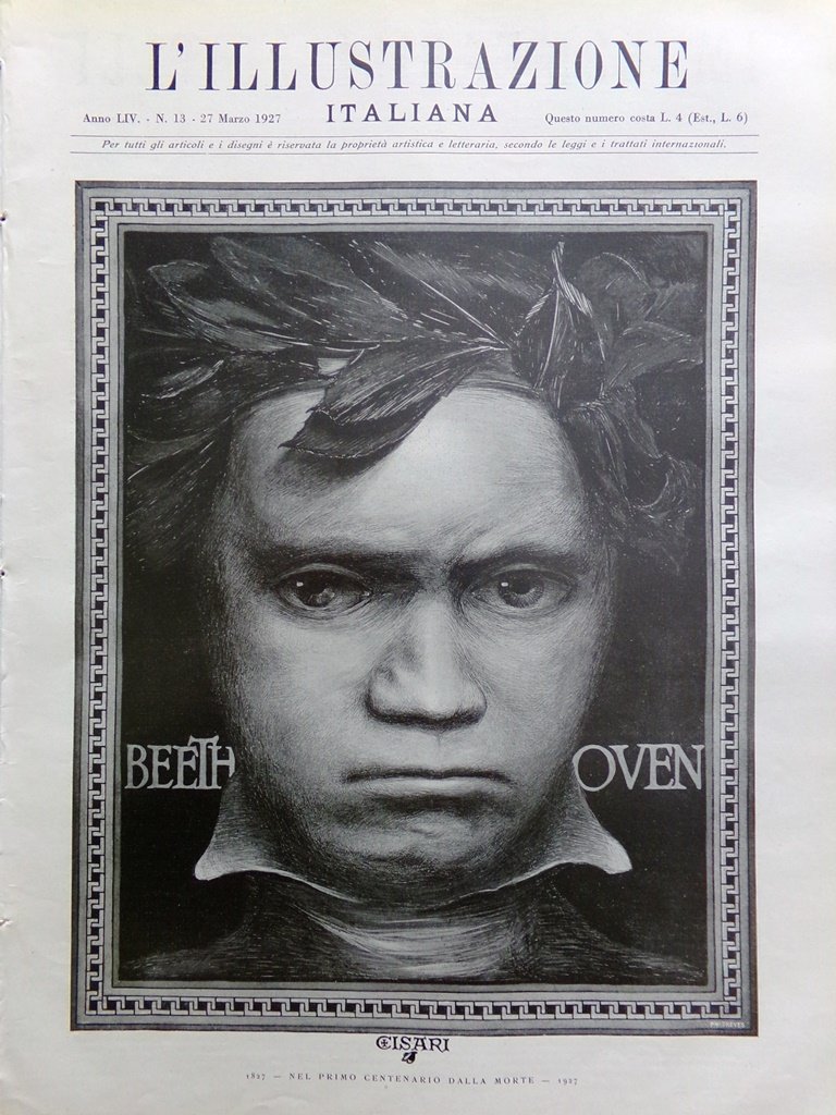 L'Illustrazione Italiana 27 Marzo 1927 Centenario Beethoven Shangai Sacchi Rio