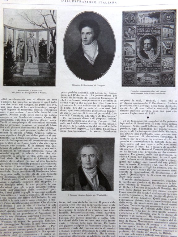 L'Illustrazione Italiana 27 Marzo 1927 Centenario Beethoven Shangai Sacchi Rio