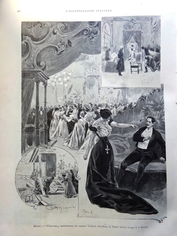 L'Illustrazione Italiana 27 Novembre 1898 Favilla Fedora Giordano Buenos Aires