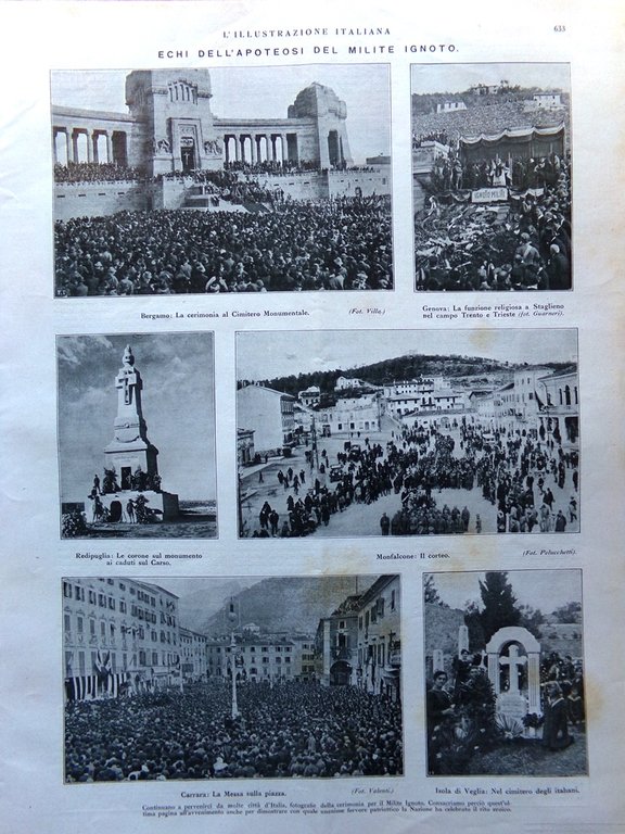 L'Illustrazione Italiana 27 Novembre 1921 Nazario Sauro Tomba di Virgilio … | Immagine Gallery 3