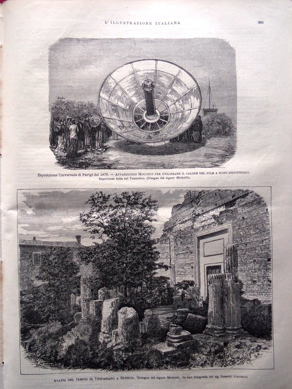 L'Illustrazione Italiana 27 Ottobre 1878 Ripetta Tombe Orvieto Mouchot Sole … | Immagine Gallery 4