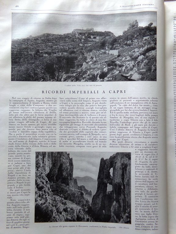 L'illustrazione Italiana 27 Settembre 1931 Capri Pieve Cadore Mantegna Postumia