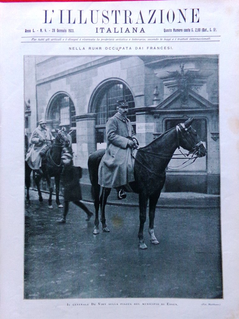 L'Illustrazione Italiana 28 Gennaio 1923 Occupazione Francese Ruhr Brera Tracia