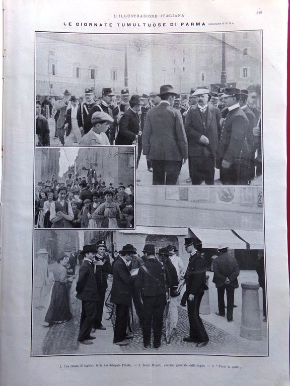 L'Illustrazione Italiana 28 Giugno 1908 Tumulti di Parma Cavalieri Arte … | Immagine Gallery 3