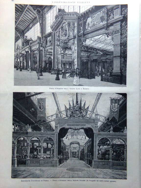 L'Illustrazione Italiana 28 Luglio 1889 Michele Amari Pietro Loreta Parigi …