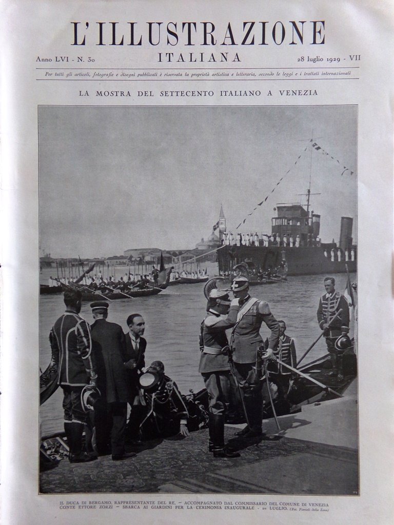 L'Illustrazione Italiana 28 Luglio 1929 Savoia Aviazione Londra Reliquia Venezia