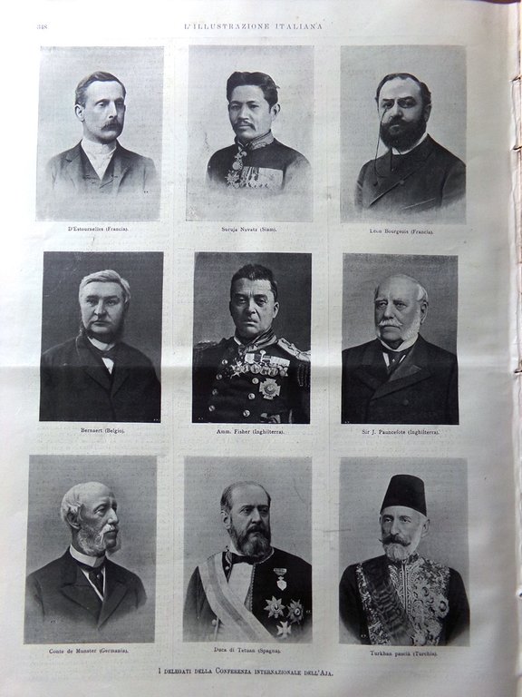 L'Illustrazione Italiana 28 Maggio 1899 Conferenza all'Aja Dreyfus Carrer Sciuti