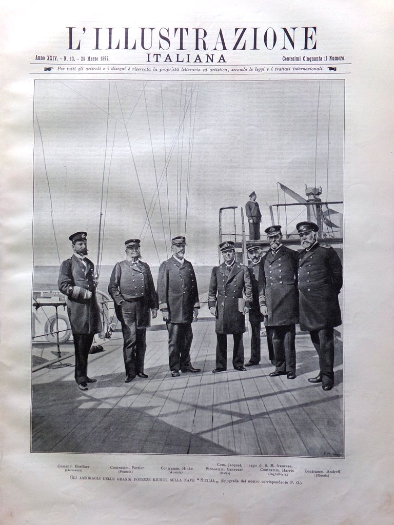 L'illustrazione Italiana 28 Marzo 1897 Rivolta Candia Elezioni Trieste Leone …