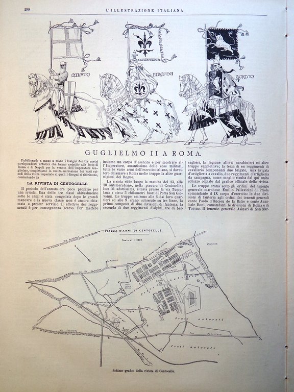L'Illustrazione Italiana 28 Ottobre 1888 Guglielmo II in Italia Centocelle …