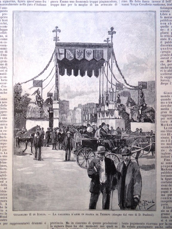 L'Illustrazione Italiana 28 Ottobre 1888 Guglielmo II in Italia Centocelle …