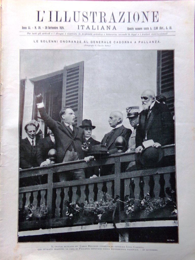 L'Illustrazione Italiana 28 Settembre 1924 Senatori Pittura Russa Svizzera Duce | Immagine principale