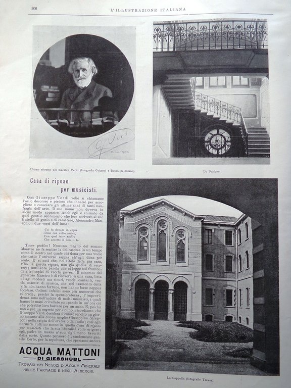 L'Illustrazione Italiana 29 Aprile 1900 Casa Verdi Natale Roma Sienkiewicz …