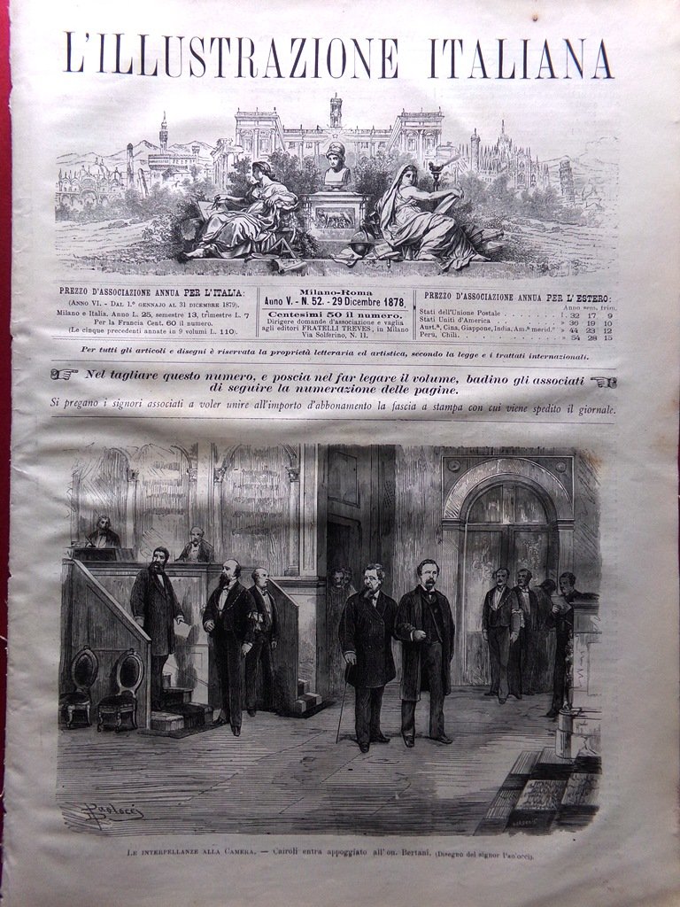 L'Illustrazione Italiana 29 Dicembre 1878 Camera Caccia Volpe D'Azeglio Ussi … | Immagine principale